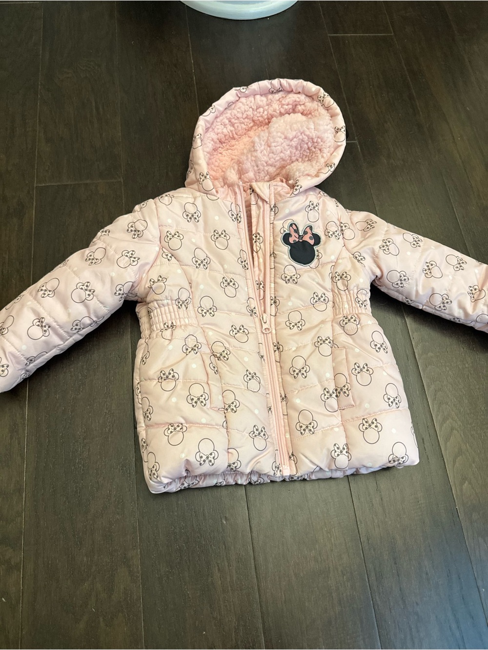 Disney Pink Minnie Mouse Quilted Jacket with Hood